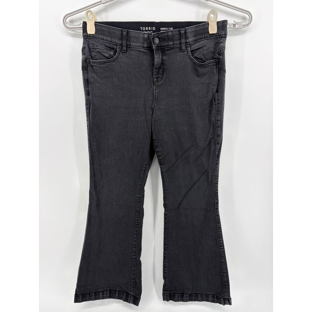 Torrid Bombshell Flare Premium Stretch‎ Black Denim Jeans Size 18R